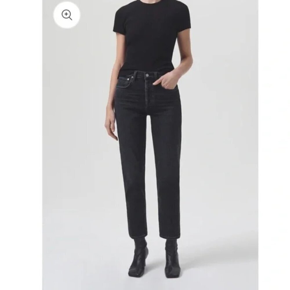 Agolde Riley High Rise Straight Crop Jeans in Panoramic